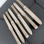 Bolin Moskau 6 Messer Vollsilber 84 Zolotnik 875 Konstantin Linke Zarenzeit