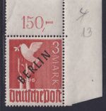 Berlin MiNr. 19 P OR dgz Eckrand postfrisch geprüft Schlegel LUXUS!