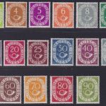 Bund, MiNr. 123-138 Posthornsatz postfrisch, jeder Wert geprüft Schlegel BPP