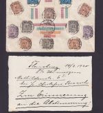 Schleswig 1920 Mi.Nr. 1-14 auf R-Brief Flensburg Abstimmungstag 14.3.1920