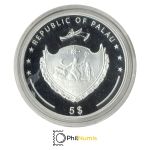 Palau 5 Dollar 2006 - Pacific Wildlife - Papagei - Silber PP
