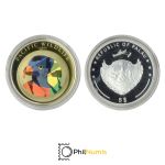 Palau 5 Dollar 2006 - Pacific Wildlife - Papagei - Silber PP