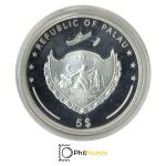 Palau 5 Dollar 2008 - Pacific Wildlife - Schmetterling - Silber PP
