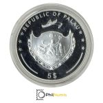 Palau 5 Dollar 2009 - Pacific Wildlife - Gecko - Silber PP