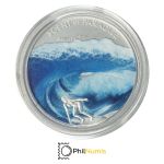 Palau 5 Dollar 2010 - Scent of Paradise - Surfer auf Welle - Silber PP