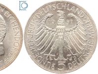 5 DM Freiherr von Eichendorff 1957 J - Silber Gedenkmünze - Jäger 391