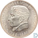 5 DM Freiherr von Eichendorff 1957 J - Silber Gedenkmünze - Jäger 391