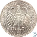 5 DM Freiherr von Eichendorff 1957 J - Silber Gedenkmünze - Jäger 391