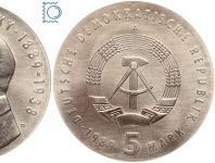 DDR, 5 Mark, 1985, Carl von Ossietzky, stempelglanz - J.1628