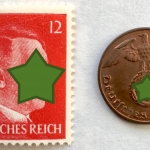 REICHSPFENNIG + BRIEFMARKE ADOLF HITLER - MIT HAKENKREUZ - DEUTSCHES REICH
