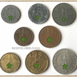 3. Reich 1937-43, 8 versch. Münzen 1, 2, 5, 10 und 50 Pfennig alle mit HK