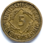 Weimar - 5 Reichspfennig 1926 E - selten!