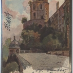 AK HEIDELBERG Schloßterrasse Künstler-Karte Bleser 1898 gelaufen