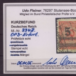 Deutsches Reich Michel Nr. 334 B OPD-Erfurt gestempelt, geprüft Fleiner BPP