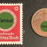 REICHSPFENNIG + BRIEFMARKE + MÜNZE ADOLF HITLER - DEUTSCHES REICH