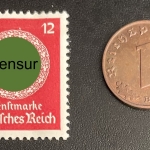 REICHSPFENNIG + BRIEFMARKE + MÜNZE ADOLF HITLER - DEUTSCHES REICH