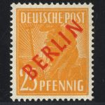 Berlin Michel Nr. 27 postfrisch, geprüft Lippschütz BPP - 25 Pfg. Rotaufdruck
