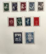 Saarland 1947-1959 Sammlung postfrisch komplett ohne Blocks im Borek Album