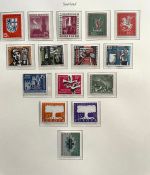 Saarland 1947-1959 Sammlung postfrisch komplett ohne Blocks im Borek Album