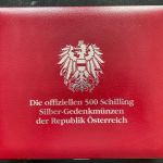 Münzkassette Österreich für Silber-Gedenkmünzen 44 x 500 Schilling