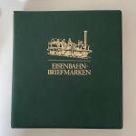 EISENBAHN Briefmarken Motivsammlung - in Lindner Ringbinder Grün - Lokomotiven