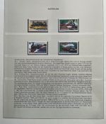 EISENBAHN Briefmarken Motivsammlung - in Lindner Ringbinder Grün - Lokomotiven