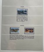 EISENBAHN Briefmarken Motivsammlung - in Lindner Ringbinder Grün - Lokomotiven