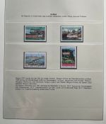 EISENBAHN Briefmarken Motivsammlung - in Lindner Ringbinder Grün - Lokomotiven
