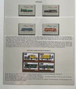EISENBAHN Briefmarken Motivsammlung - in Lindner Ringbinder Grün - Lokomotiven