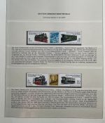 EISENBAHN Briefmarken Motivsammlung - in Lindner Ringbinder Grün - Lokomotiven