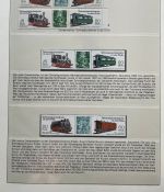 EISENBAHN Briefmarken Motivsammlung - in Lindner Ringbinder Grün - Lokomotiven