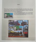 EISENBAHN Briefmarken Motivsammlung - in Lindner Ringbinder Grün - Lokomotiven