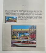 EISENBAHN Briefmarken Motivsammlung - in Lindner Ringbinder Grün - Lokomotiven