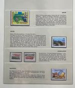 EISENBAHN Briefmarken Motivsammlung - in Lindner Ringbinder Grün - Lokomotiven