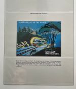 EISENBAHN Briefmarken Motivsammlung - in Lindner Ringbinder Grün - Lokomotiven