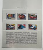 EISENBAHN Briefmarken Motivsammlung - in Lindner Ringbinder Grün - Lokomotiven