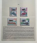 EISENBAHN Briefmarken Motivsammlung - in Lindner Ringbinder Grün - Lokomotiven