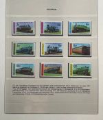 EISENBAHN Briefmarken Motivsammlung - in Lindner Ringbinder Grün - Lokomotiven