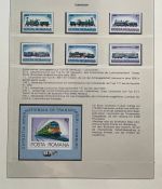 EISENBAHN Briefmarken Motivsammlung - in Lindner Ringbinder Grün - Lokomotiven