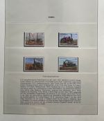 EISENBAHN Briefmarken Motivsammlung - in Lindner Ringbinder Grün - Lokomotiven