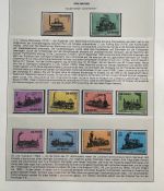 EISENBAHN Briefmarken Motivsammlung - in Lindner Ringbinder Grün - Lokomotiven