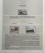 EISENBAHN Briefmarken Motivsammlung - in Lindner Ringbinder Grün - Lokomotiven