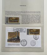 EISENBAHN Briefmarken Motivsammlung - in Lindner Ringbinder Grün - Lokomotiven