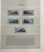 EISENBAHN Briefmarken Motivsammlung - in Lindner Ringbinder Grün - Lokomotiven