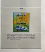 EISENBAHN Briefmarken Motivsammlung - in Lindner Ringbinder Grün - Lokomotiven