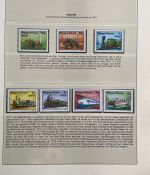 EISENBAHN Briefmarken Motivsammlung - in Lindner Ringbinder Grün - Lokomotiven