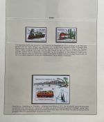 EISENBAHN Briefmarken Motivsammlung - in Lindner Ringbinder Grün - Lokomotiven