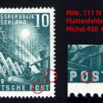 Bund MiNr. 111 IV postfrisch - Plattenfehler geprüft Befund Schlegel BPP KW 450 €!