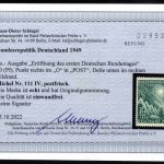 Bund MiNr. 111 IV postfrisch - Plattenfehler geprüft Befund Schlegel BPP KW 450 €!