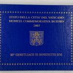Vatikan 2 Euro 2007 Gedenkmünze im Folder - 80. Geburtstag Benedikt XVI